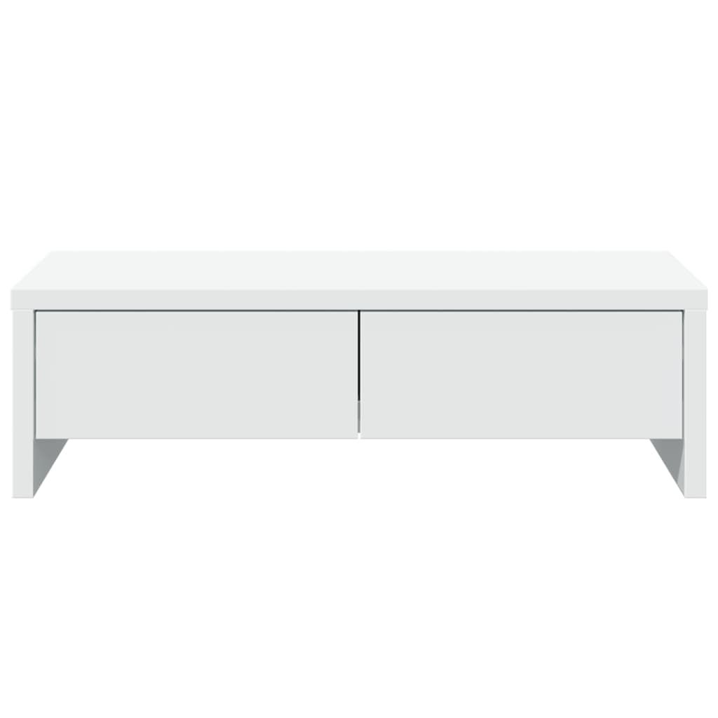 NNEVL Monitor Stand with Drawers White 50x27x15 cm Engineered Wood